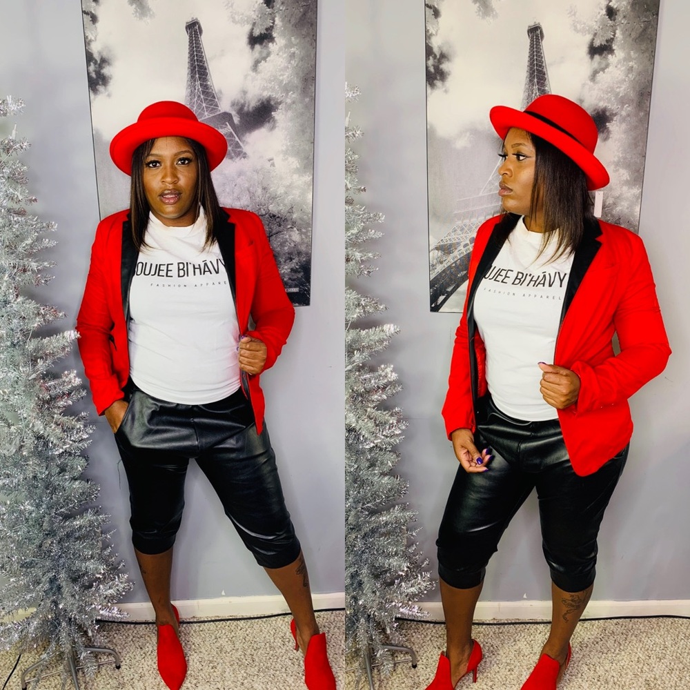 Red Modern Edgy Bowler Hat